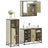 3 Piece Bathroom Furniture Set Engineered Wood
