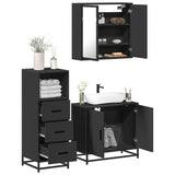 3 Piece Bathroom Furniture Set Engineered Wood