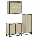 3 Piece Bathroom Furniture Set Engineered Wood