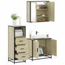 3 Piece Bathroom Furniture Set Engineered Wood