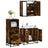 3 Piece Bathroom Furniture Set Engineered Wood