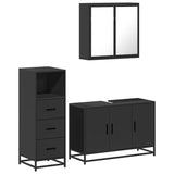 3 Piece Bathroom Furniture Set Engineered Wood