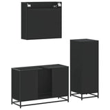 3 Piece Bathroom Furniture Set Engineered Wood
