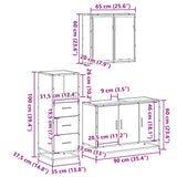 3 Piece Bathroom Furniture Set Engineered Wood