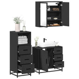 3 Piece Bathroom Furniture Set Engineered Wood