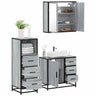 3 Piece Bathroom Furniture Set Engineered Wood