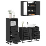 3 Piece Bathroom Furniture Set Engineered Wood
