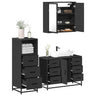 3 Piece Bathroom Furniture Set Engineered Wood