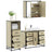 3 Piece Bathroom Furniture Set Engineered Wood