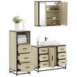3 Piece Bathroom Furniture Set Engineered Wood