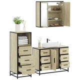 3 Piece Bathroom Furniture Set Engineered Wood