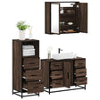 3 Piece Bathroom Furniture Set Engineered Wood