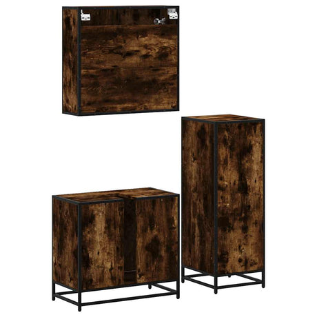 3 Piece Bathroom Furniture Set Engineered Wood