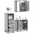 3 Piece Bathroom Furniture Set Engineered Wood