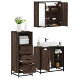 3 Piece Bathroom Furniture Set Engineered Wood