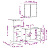 3 Piece Bathroom Furniture Set Engineered Wood