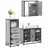 3 Piece Bathroom Furniture Set Engineered Wood