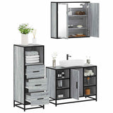 3 Piece Bathroom Furniture Set Engineered Wood