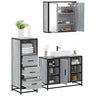 3 Piece Bathroom Furniture Set Engineered Wood