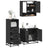 3 Piece Bathroom Furniture Set Engineered Wood