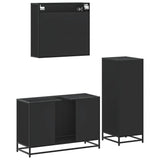 3 Piece Bathroom Furniture Set Engineered Wood