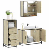 3 Piece Bathroom Furniture Set Engineered Wood