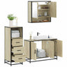 3 Piece Bathroom Furniture Set Engineered Wood