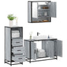3 Piece Bathroom Furniture Set Engineered Wood