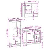 3 Piece Bathroom Furniture Set Engineered Wood
