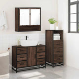 3 Piece Bathroom Furniture Set Engineered Wood