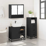 3 Piece Bathroom Furniture Set Engineered Wood