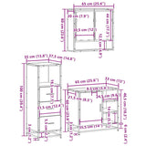 3 Piece Bathroom Furniture Set Engineered Wood