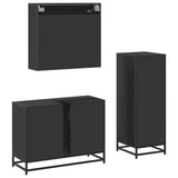 3 Piece Bathroom Furniture Set Engineered Wood