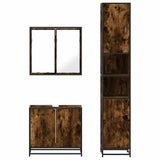 3 Piece Bathroom Furniture Set Engineered Wood