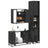3 Piece Bathroom Furniture Set Engineered Wood