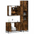 3 Piece Bathroom Furniture Set Engineered Wood