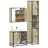 3 Piece Bathroom Furniture Set Engineered Wood