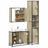 3 Piece Bathroom Furniture Set Engineered Wood