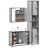 3 Piece Bathroom Furniture Set Engineered Wood