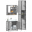 3 Piece Bathroom Furniture Set Engineered Wood