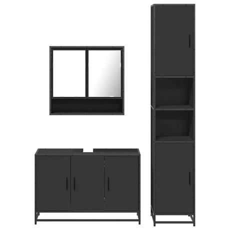 3 Piece Bathroom Furniture Set Engineered Wood
