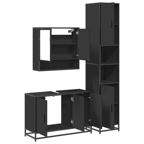 3 Piece Bathroom Furniture Set Engineered Wood