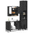 3 Piece Bathroom Furniture Set Engineered Wood