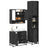 3 Piece Bathroom Furniture Set Engineered Wood