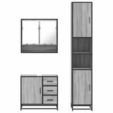 3 Piece Bathroom Furniture Set Engineered Wood