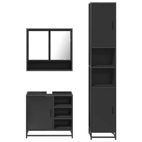 3 Piece Bathroom Furniture Set Engineered Wood
