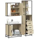 3 Piece Bathroom Furniture Set Engineered Wood