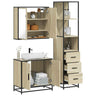 3 Piece Bathroom Furniture Set Engineered Wood
