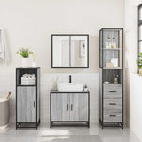 3 Piece Bathroom Furniture Set Engineered Wood