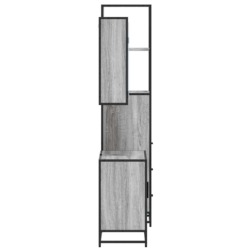3 Piece Bathroom Furniture Set Engineered Wood